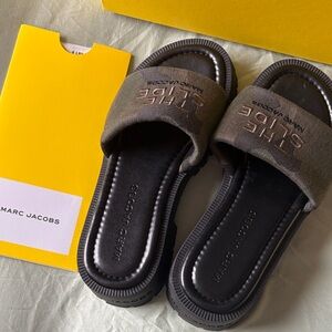 Marc Jacobs Khaki Slide Sandals